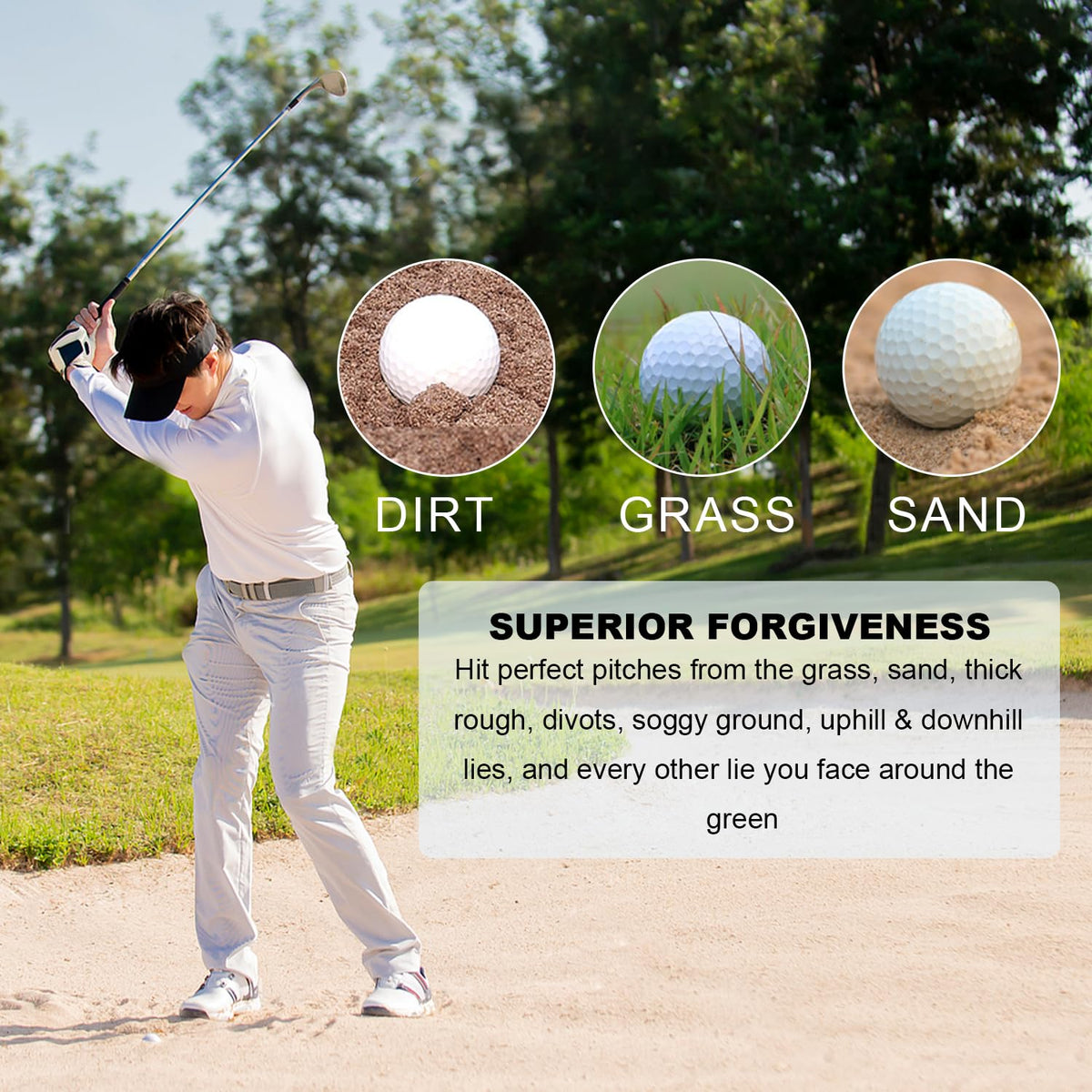 XINGGM Smart Wedge wide sole and elevated bounce for smooth greenside sand play.