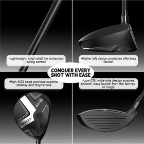 XINGGM XF02 X-shaped aero design reduces drag for faster swing speed.