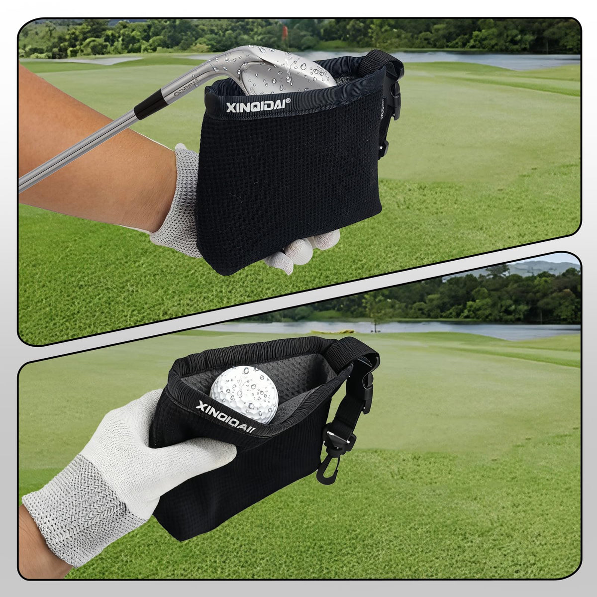 XINQIDAI machine-washable golf cleaning bag easy refresh after rounds.
