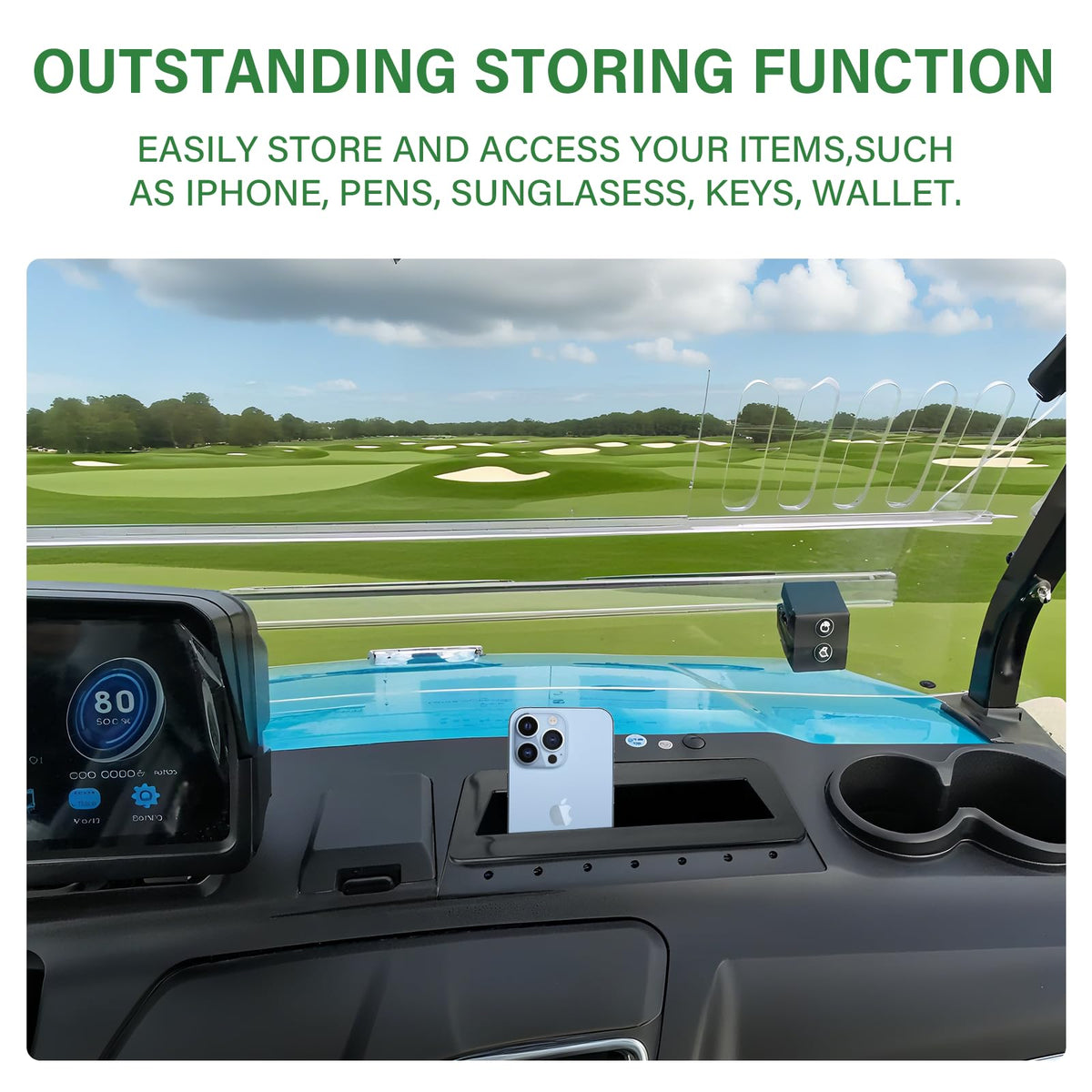 XINSTCO ABS storage area for wallets and tickets to reduce clutter.