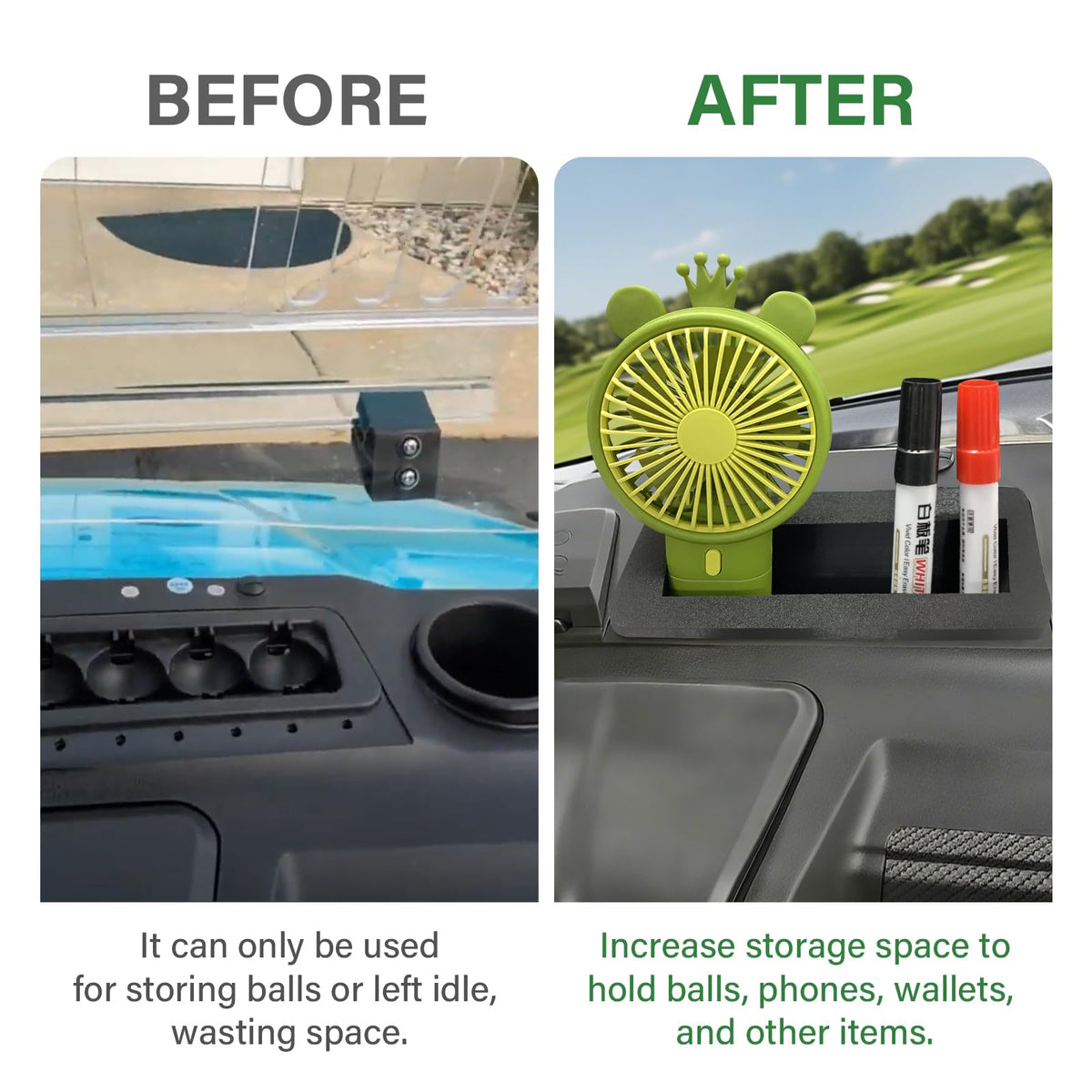 XINSTCO compact storage fits phone, golf ball, and essentials