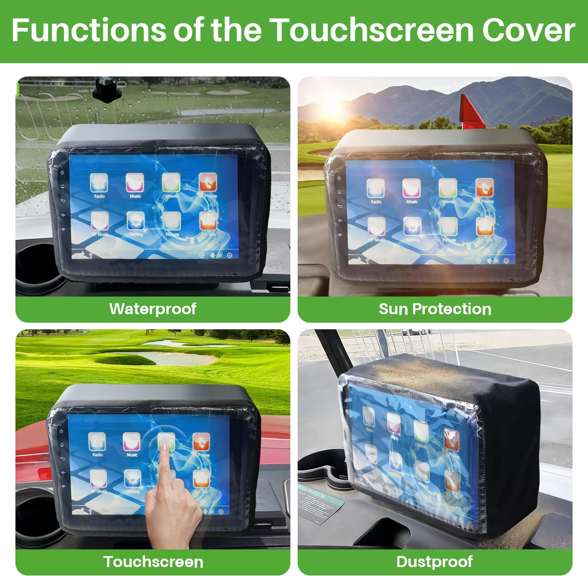 XINSTCO waterproof fabric shields display from rain and splashes while remaining flexible