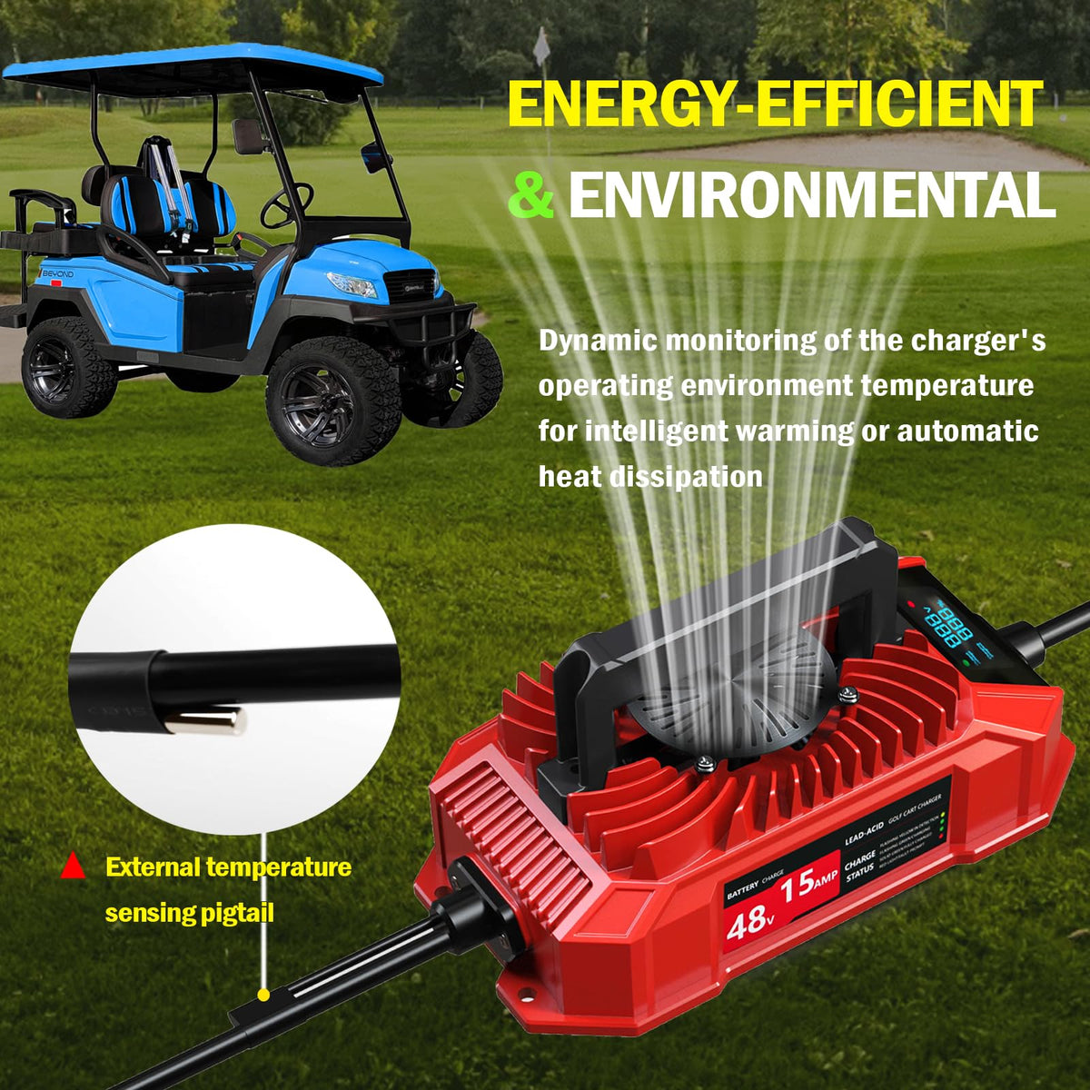 Xislet 15A output enables faster charging for 48V batteries.