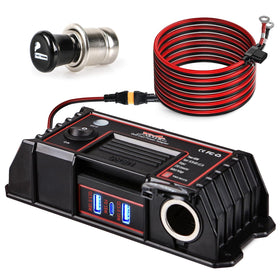 Xislet 400W golf cart power adapter with XT60 outputs powering heavy accessories.