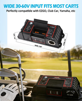 All-in-one hub powering multiple cart accessories and devices.