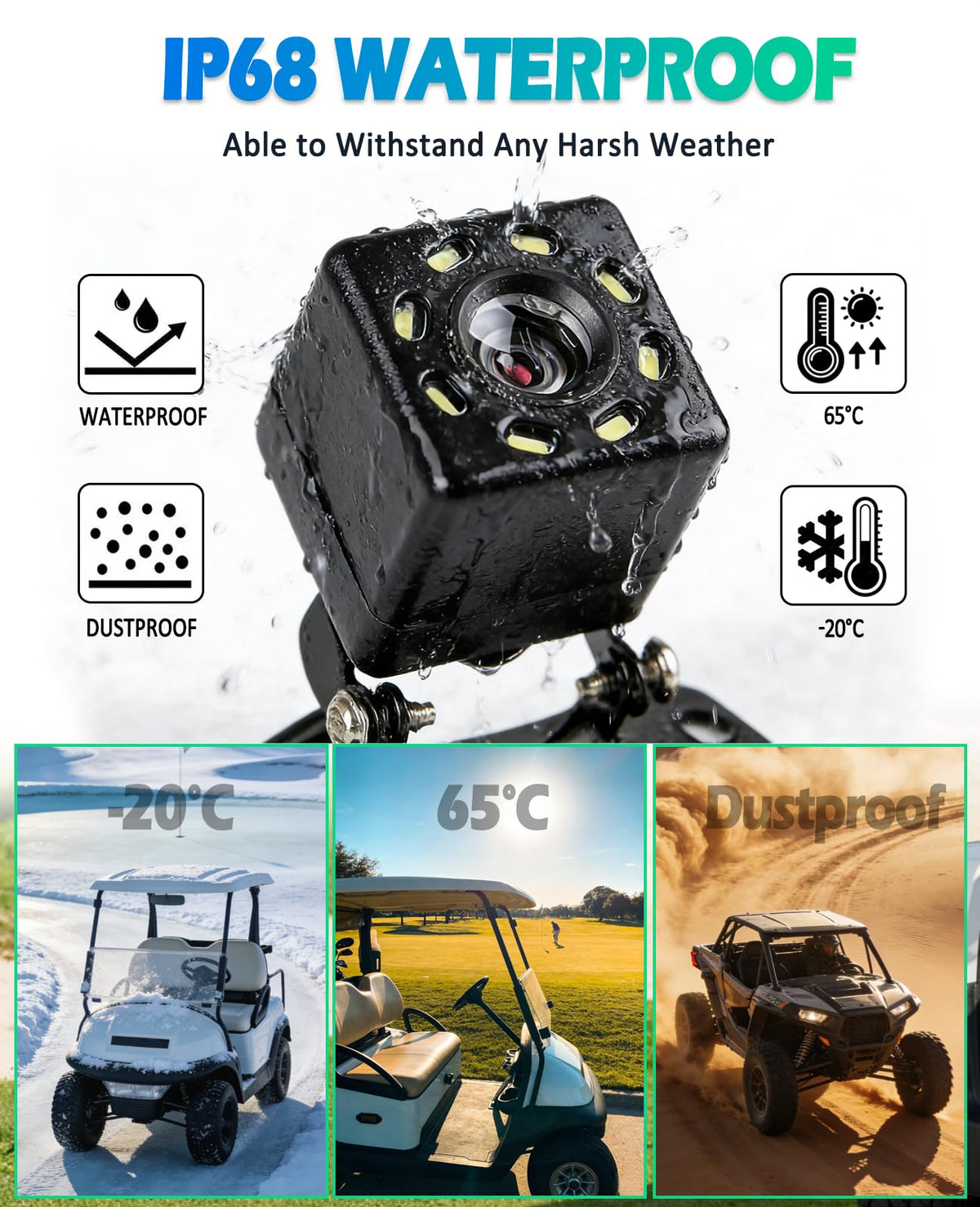 Xislet IP68 waterproof camera withstands rain and mud for reliable outdoor use