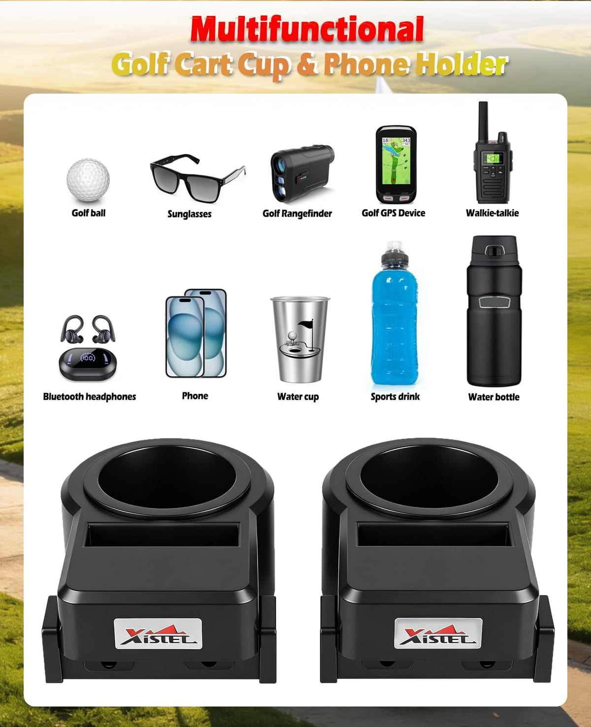 Xislet cup holder with phone holder; keeps your device within reach
