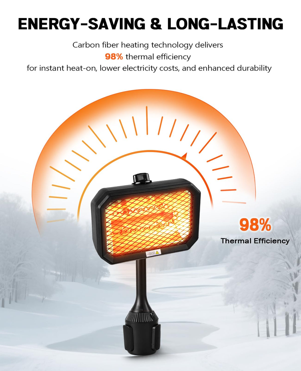 Xislet golf cart heater 48v-compatible: designed for Club Car, Yamaha, EZGO systems.