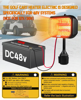 Xislet golf cart heater energy-efficient: 98% efficiency delivers warmth without draining power.