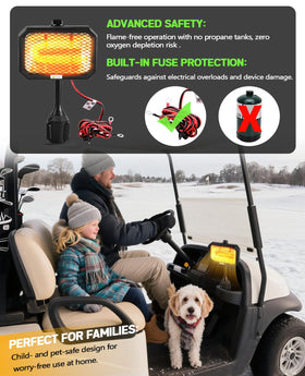 Xislet golf cart heater quiet-heating: near-silent warmth for focused rounds.