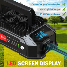Xislet lightweight charger weighs 7.5 lbs, easy to carry on the cart.