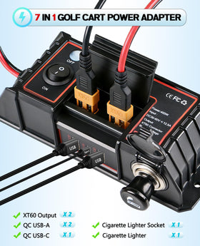 Xislet USB QC3.0 ports charge phones and tablets on the go.