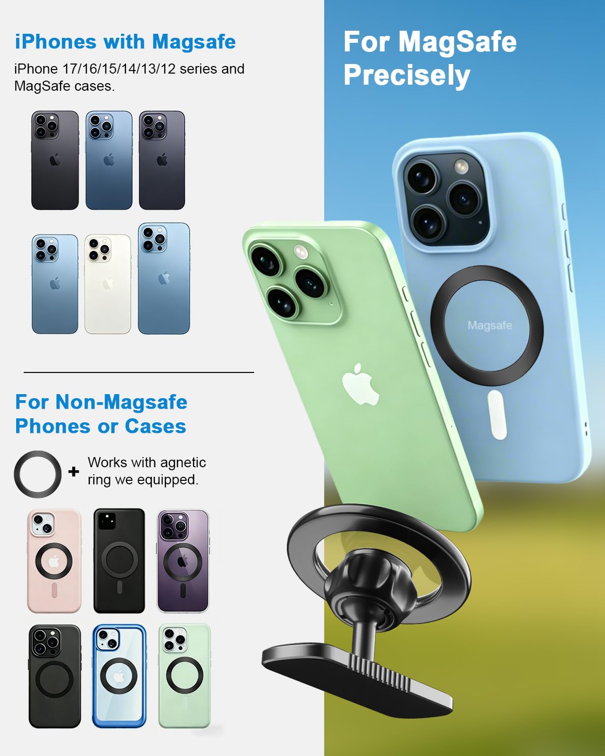 Xitalia supports iPhone 12–17 (MagSafe) with cases for quick access.