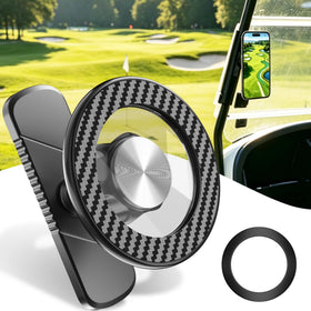 Xitalia Magnetic Golf Cart Phone Holder with strong magnet secures devices on rough terrain.