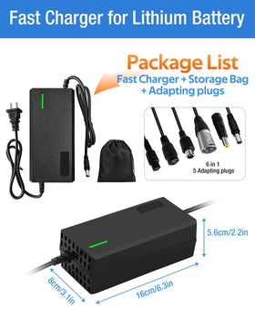 XIUWK 42V5A charger side ports showing versatile connections.