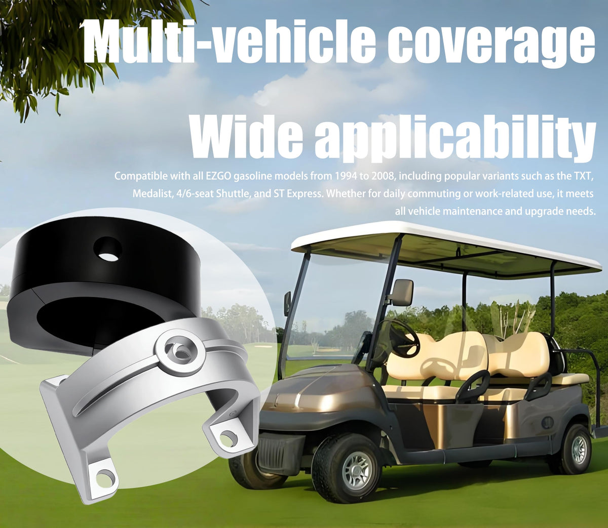 Xiweiqi packaging and kit layout for EZGO TXT rear mount components