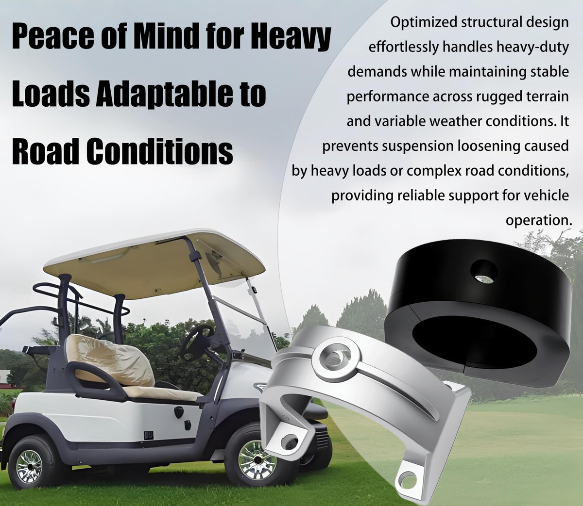 Xiweiqi rear axle bracket area with installed ISO mount caps and bushings