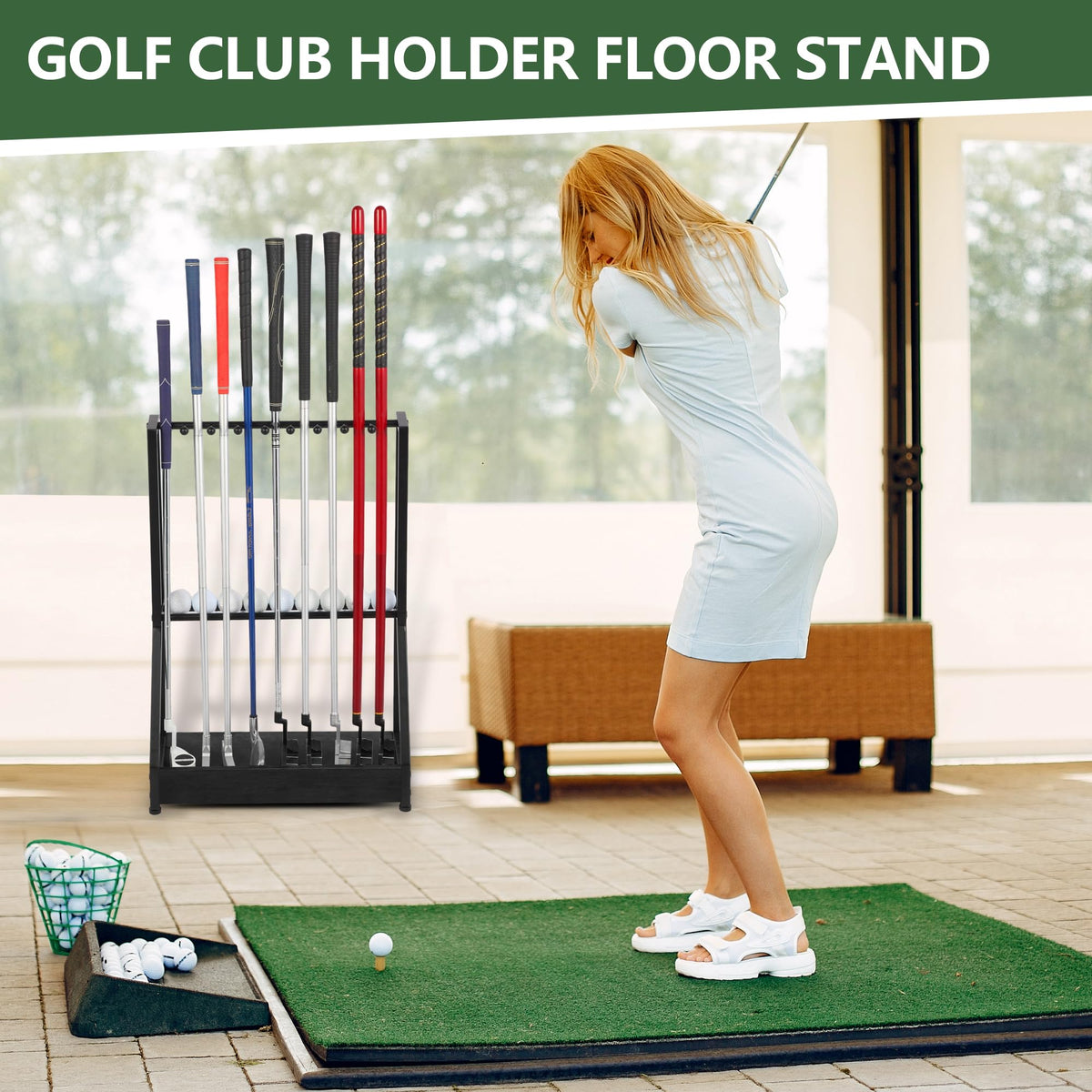 Xnwouco golf club slot layout showing dedicated 9-club and 9-ball arrangement for easy access.