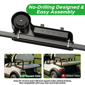 Xoxocos golf cart armrest with cup holder, right side to secure drinks and devices.