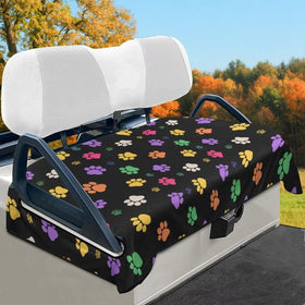 Xpyeesfuen Dog Paw Golf Cart Seat Cover universal fit demonstrated