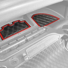 Xtreme MATS side cubby inserts demonstrate secure storage on Precedent or Onward dashboards
