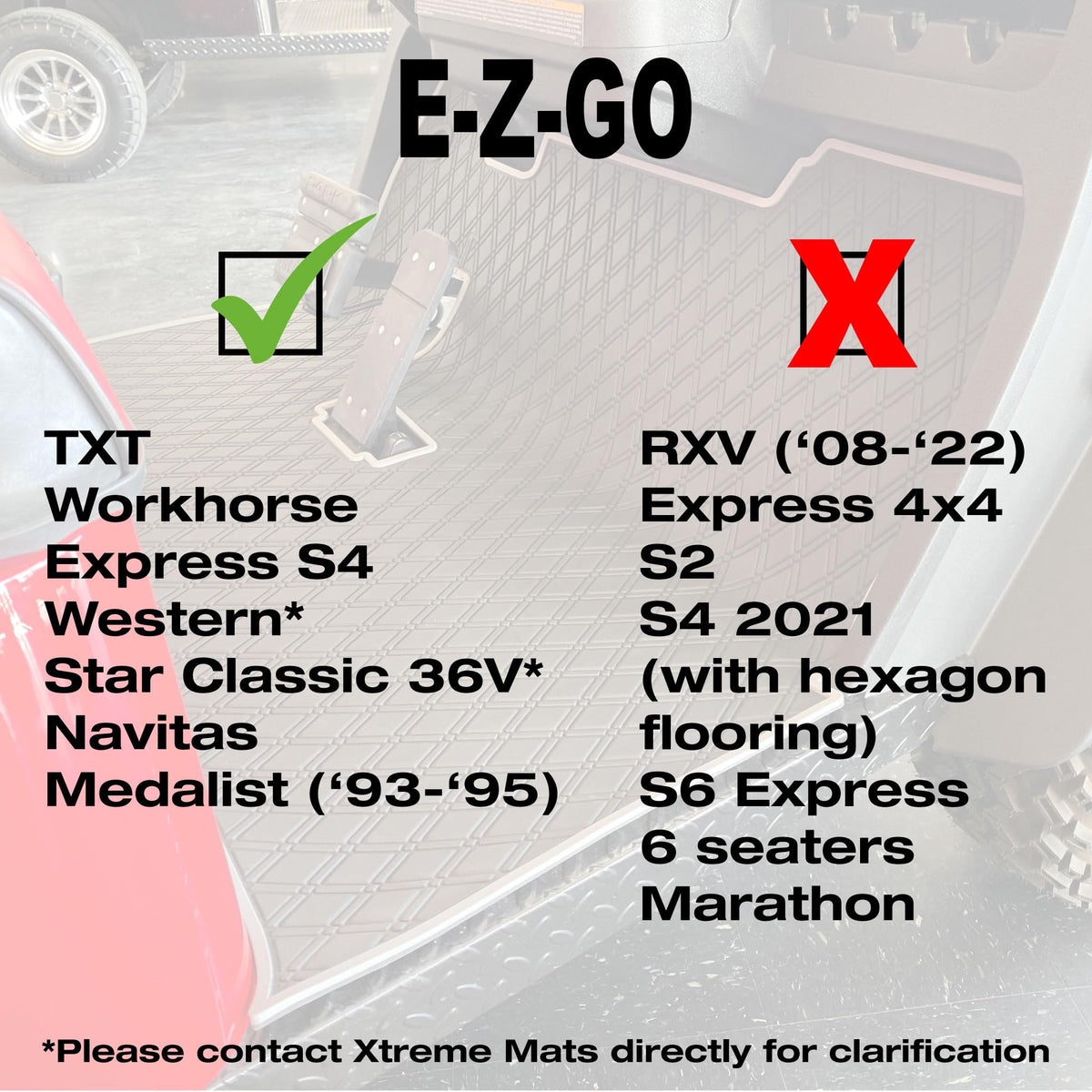 Xtreme Mats EZGO S4 blue full-coverage floor mat with weather resistance.