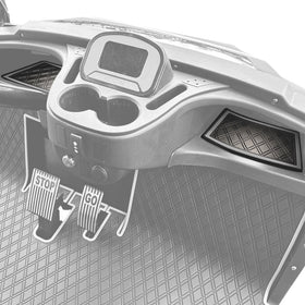 Xtreme MATS dash mat with blue trim protects the ICON dash from scratches.
