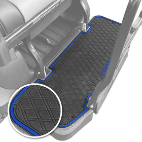 Xtreme Mats DoubleTake rear seat kit blue trim with slip-resistant floor.
