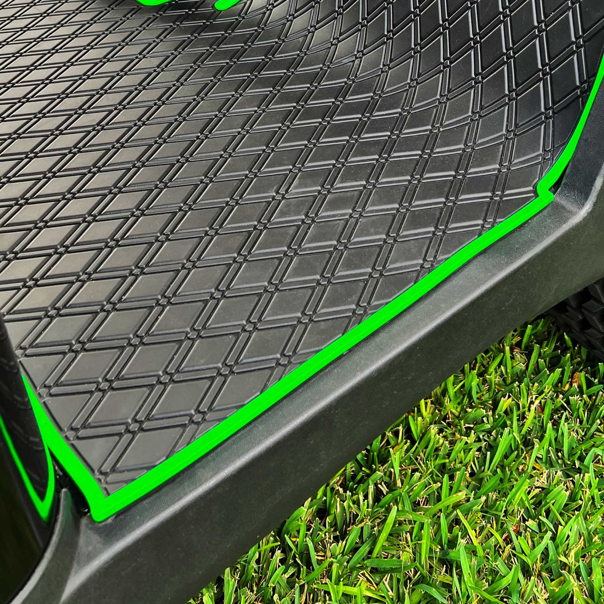 Xtreme Mats Drive Gen1 floor mat highlights reinforced trim.