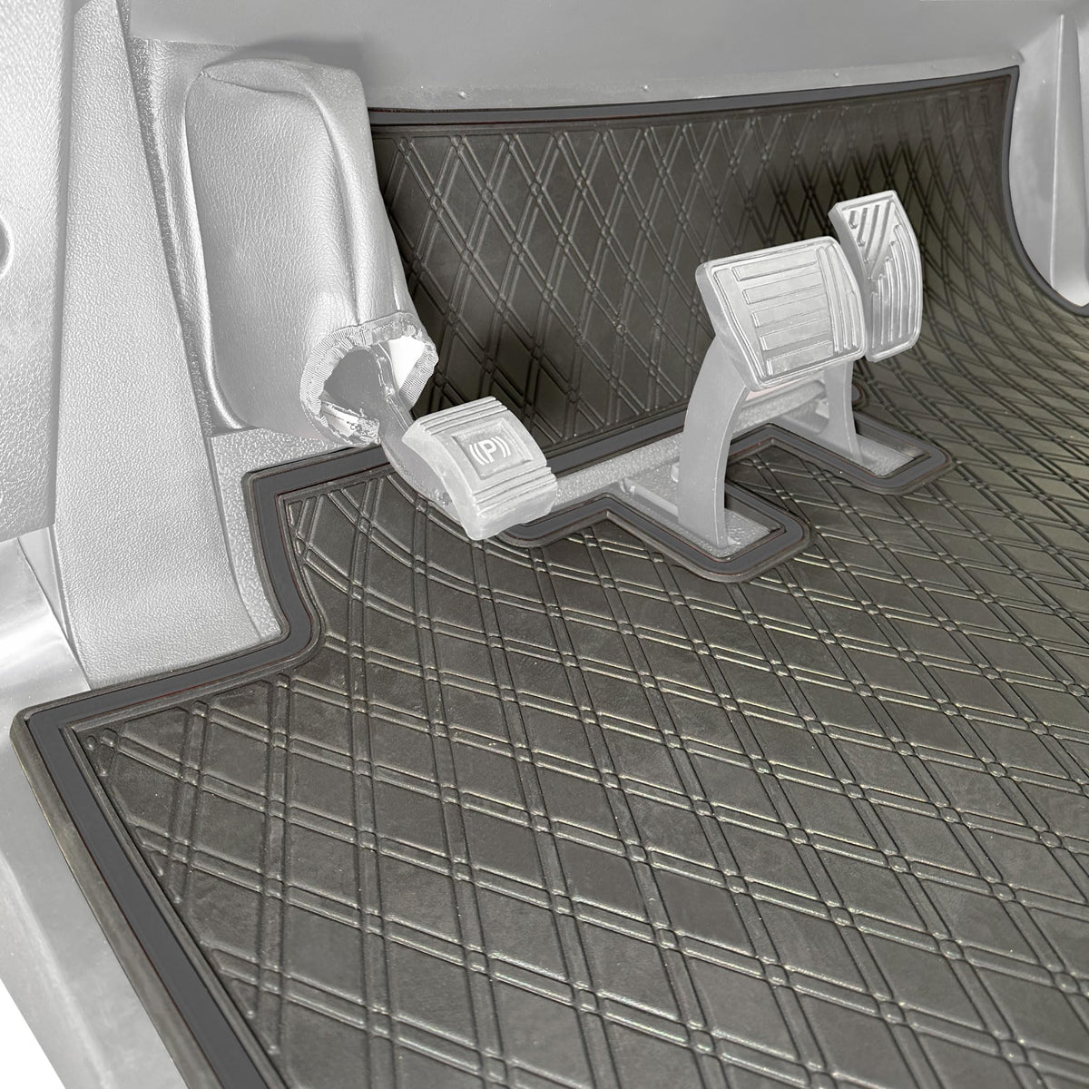 Xtreme Mats easy-installation front floor mat shown for quick upgrade to premium look.