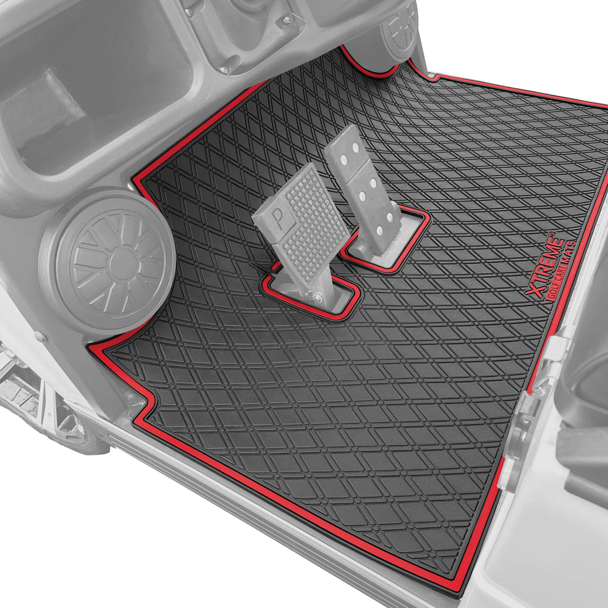 Xtreme Mats Evolution compatibility guide image shows fit with Evolution carts.