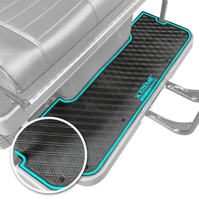 Xtreme Mats Evolution rear-facing foot rest enhances comfort and floor protection.