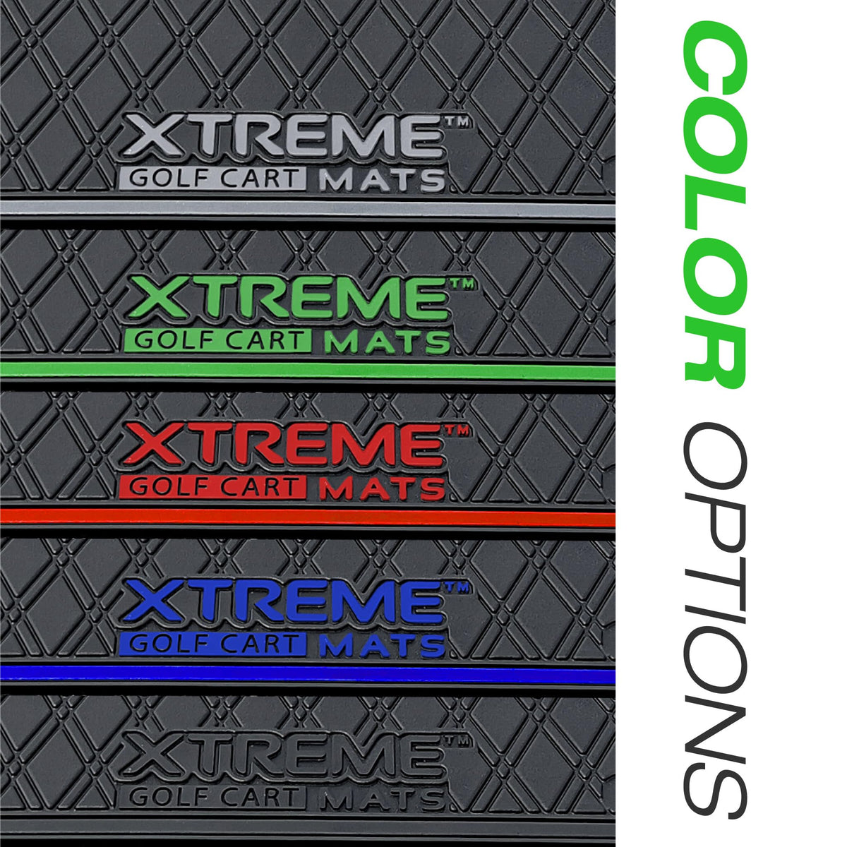 Xtreme Mats full-coverage floor mat shields the cart interior from wear.