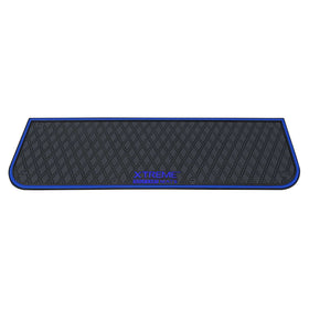 Xtreme Mats seat-kit mat in blue trim cushions riders and keeps debris off the floor.