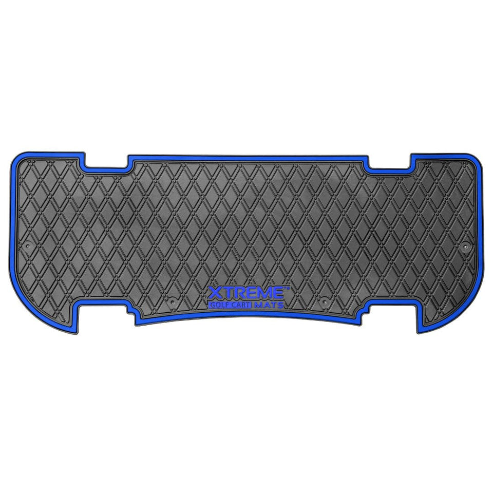 Xtreme Mats rear footrest mat with blue trim improves grip and footwell protection.