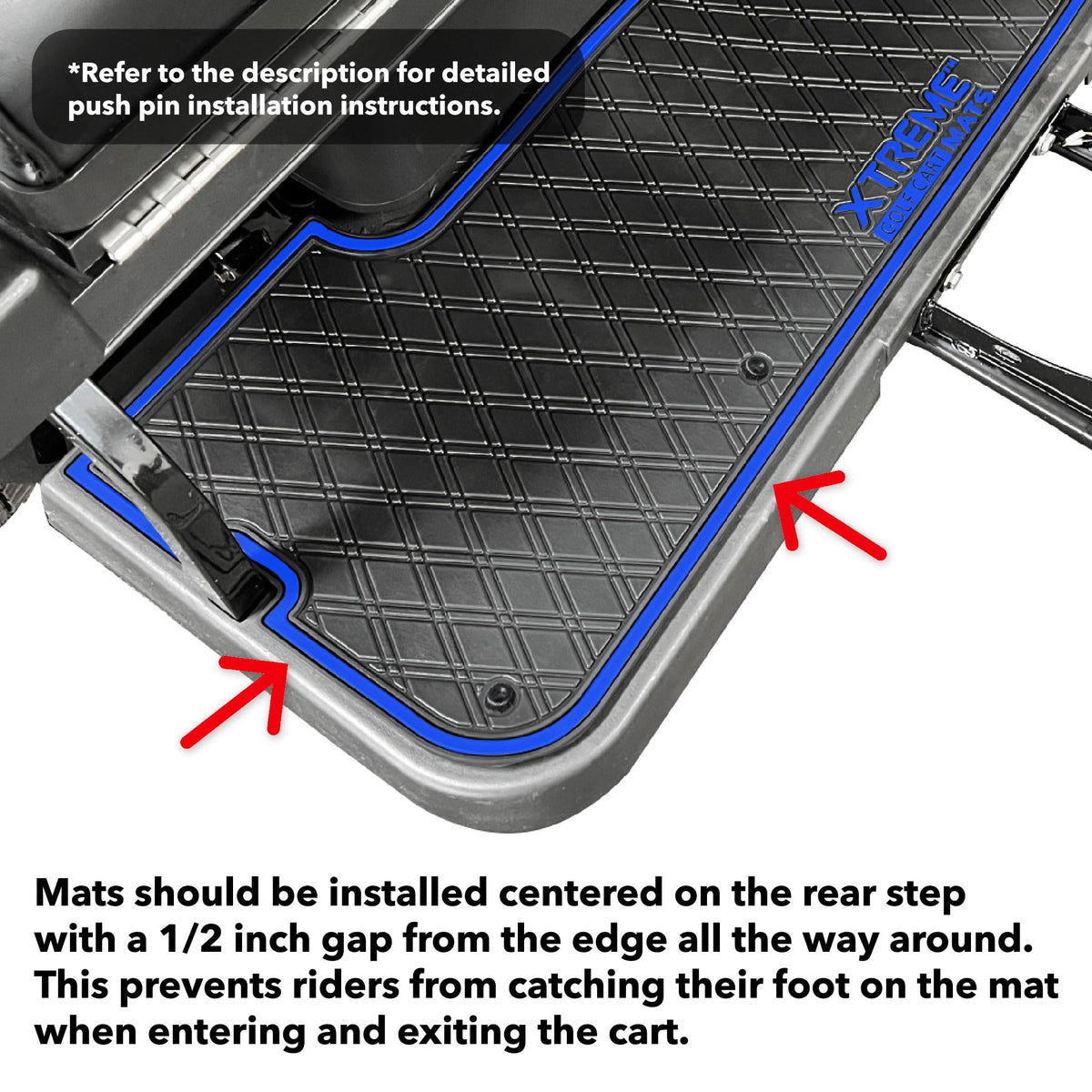 Xtreme Mats rear-seat-kit footrest mats enhance golf cart durability