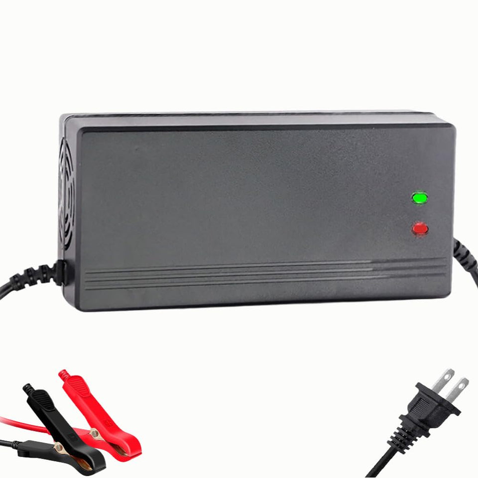 Xtuboz 48V lead-acid charger front view, compact for golf carts