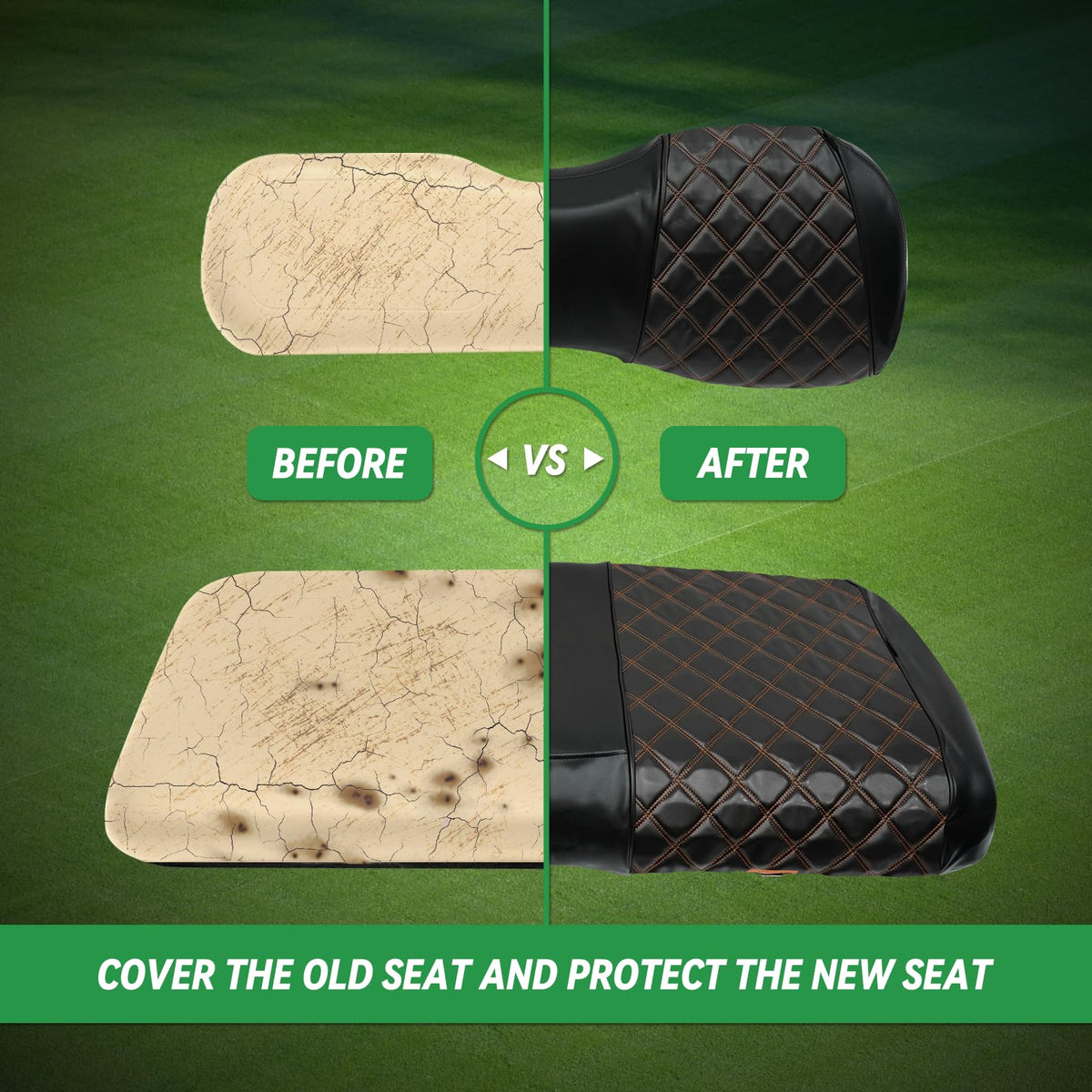 Deluxe diamond appearance upgrade for Yamaha golf cart seats