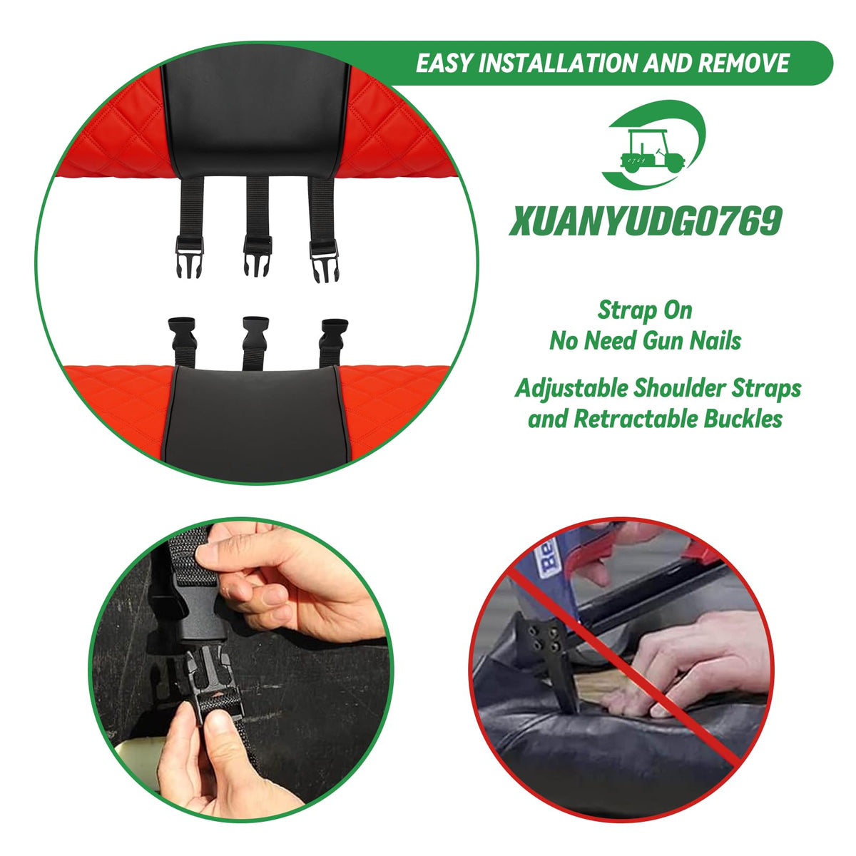 XUANYUDG0769 club car ds 2000.5 front cushion cover protecting worn seats