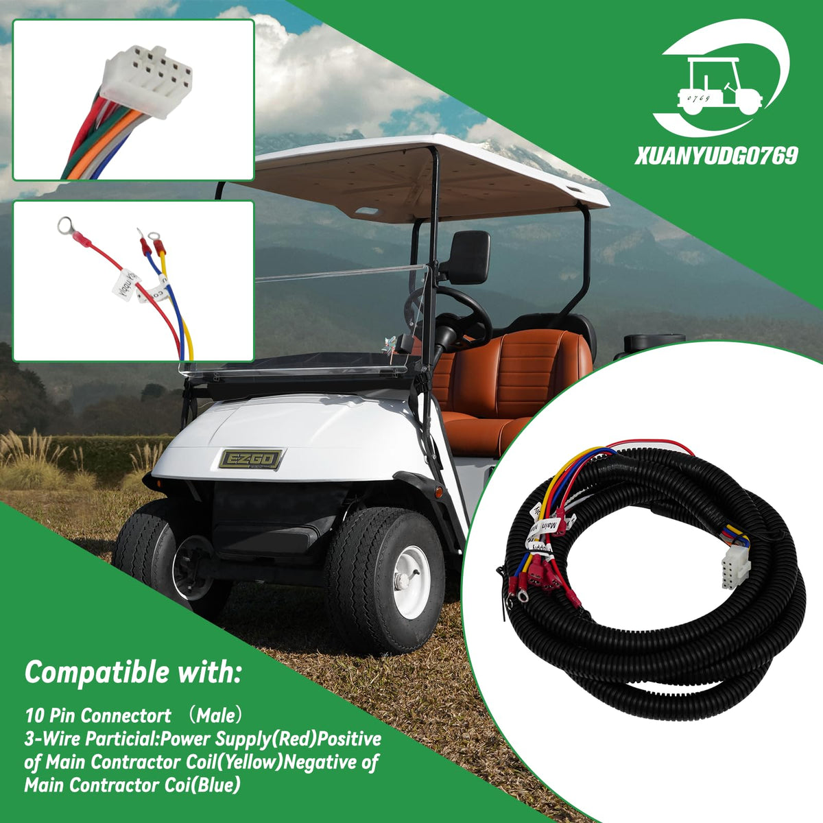 XUANYUDG0769 controller-to-solenoid wiring harness ensures smooth power flow