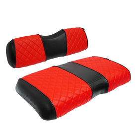 XUANYUDG0769 EZGO RXV red front seat cover with diamond stitching for stylish protection.