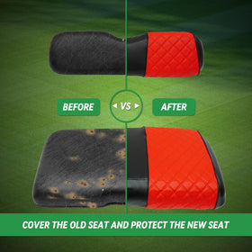 XUANYUDG0769 easy-care red front seat cover keeps EZGO RXV looking new.