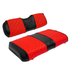 XUANYUDG0769 EZGO TXT front seat cover in red with deluxe diamond pattern for style and protection