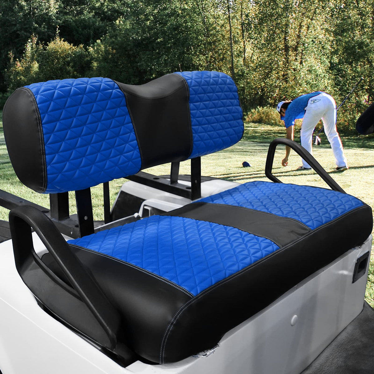 XUANYUDG0769 EZGO TXT front seat cover with diamond stitching adds style.