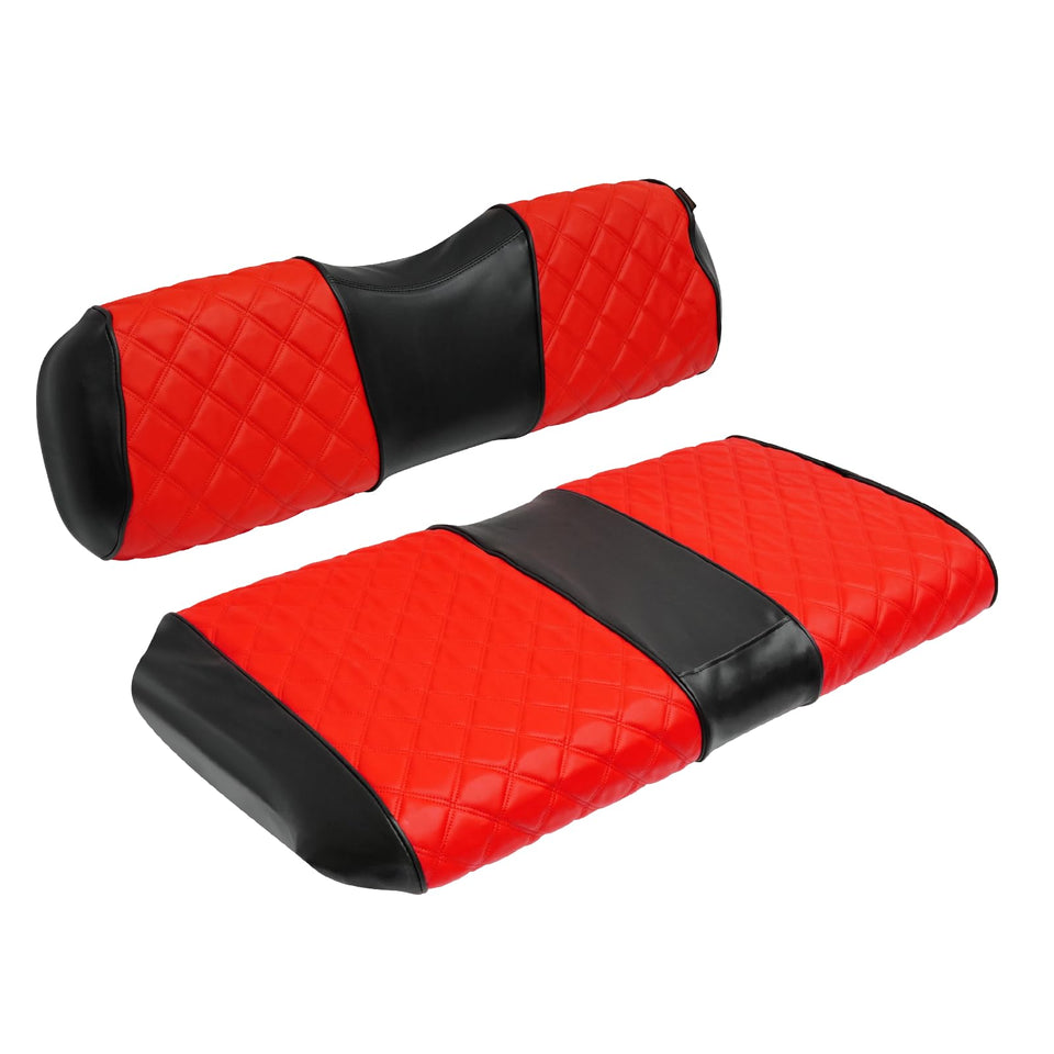 XUANYUDG0769 front seat cover in red diamond pattern for a stylish, protected golf cart seat