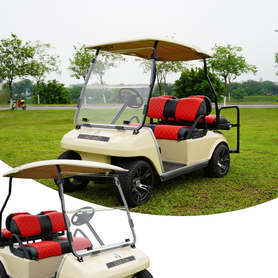 XUANYUDG0769 golf cart seat cover front view, durable vinyl, easy cleaning.