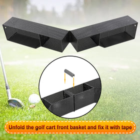 XUANYUDG0769 iron-mesh-black-coating durable finish on golf cart basket.