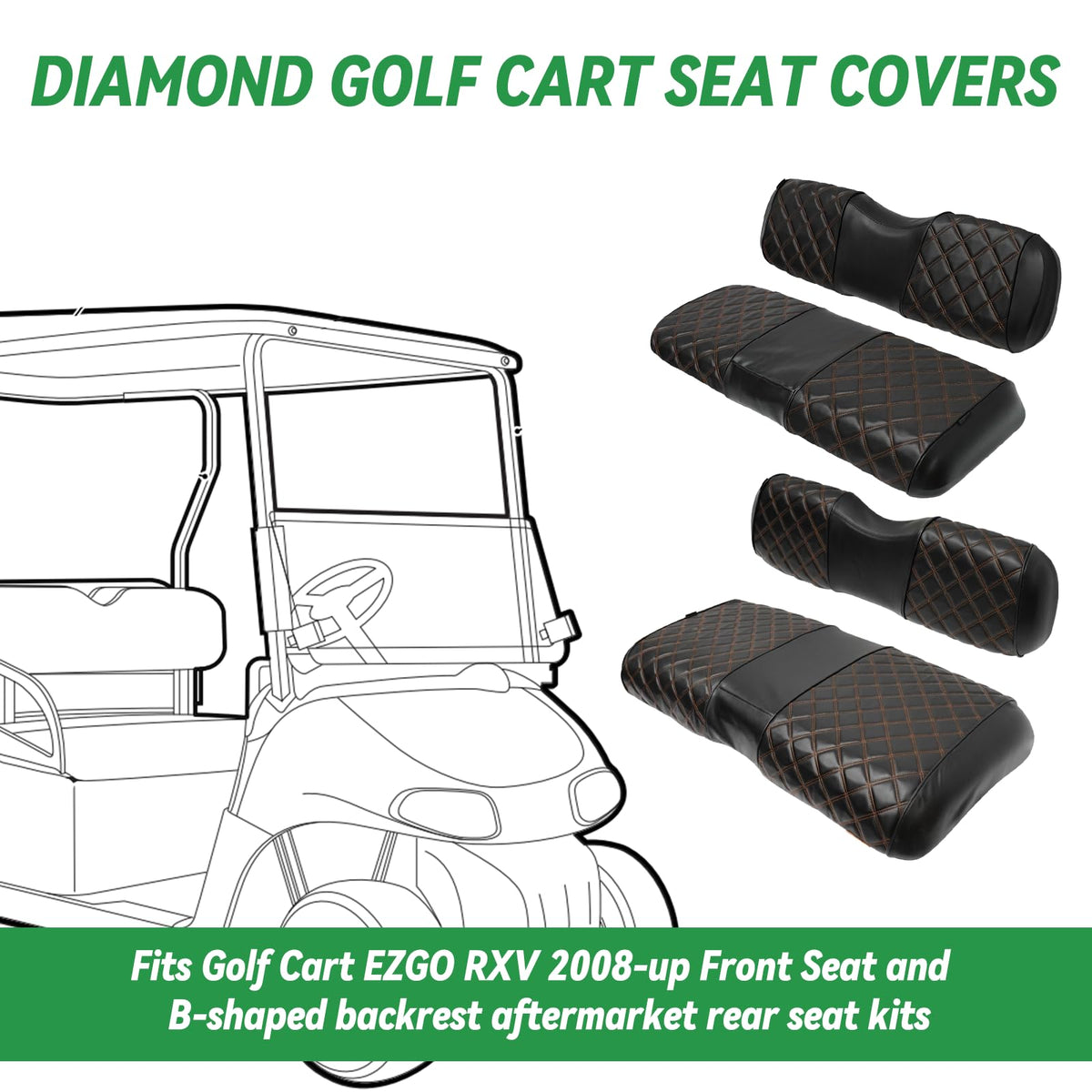 XUANYUDG0769 rear seat cover protects and refreshes your EZGO RXV cabin.