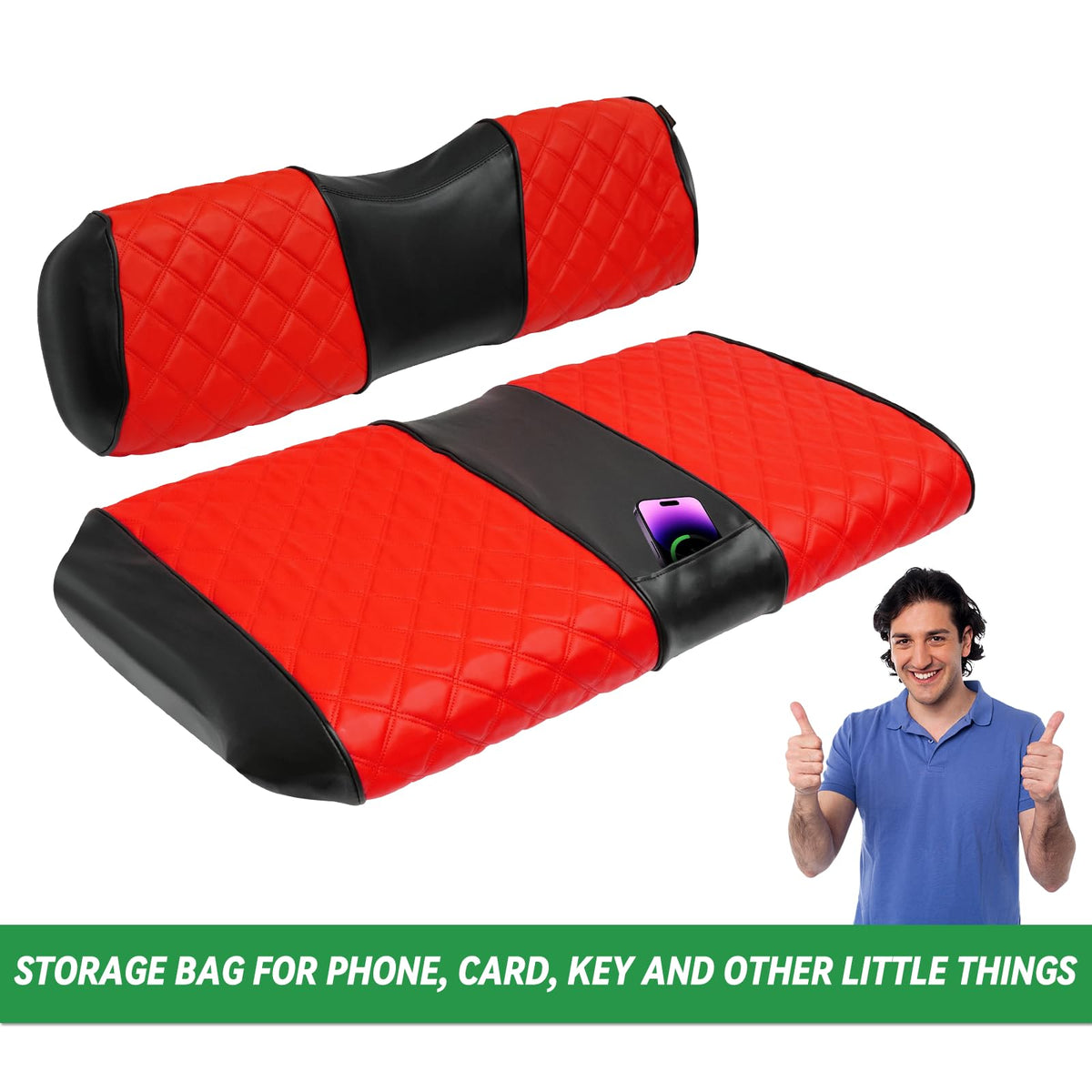 XUANYUDG0769 small storage pockets for keys and cards on the seat