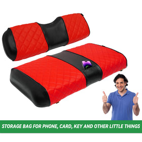 XUANYUDG0769 red diamond seat cover detail emphasizes durable PVC vinyl and wipe-clean surface